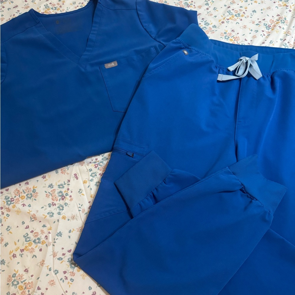 Figs Royal Blue Scrub Set